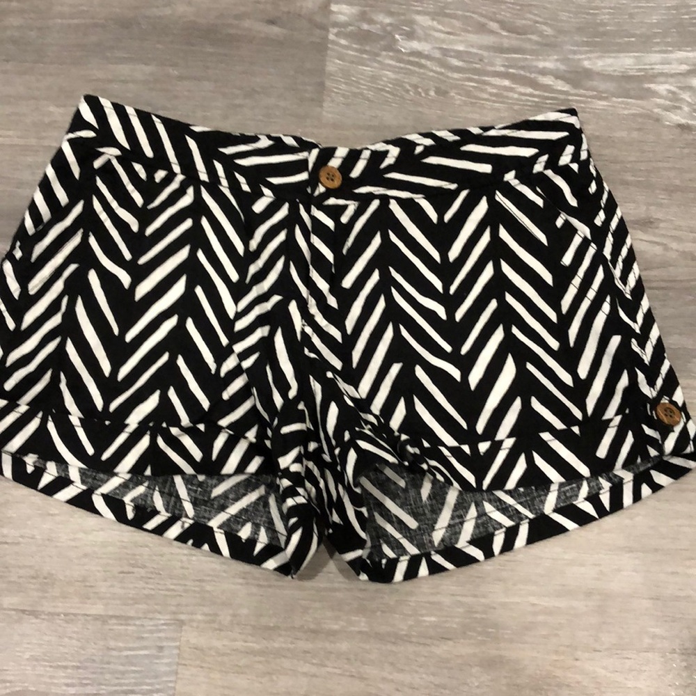 Black and white shorts